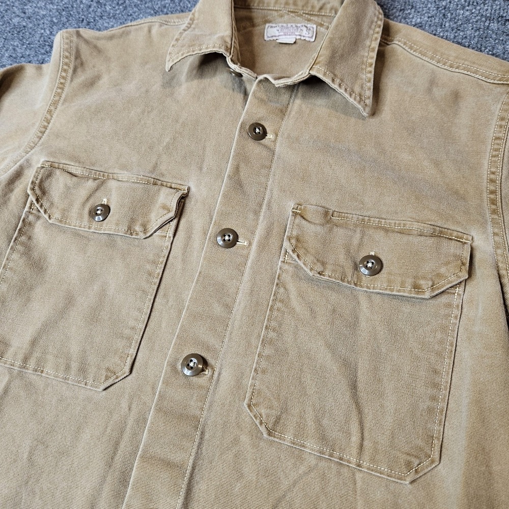 Wallace & Barnes J Crew Work Shirt Chore Shacket Size Small Tan
